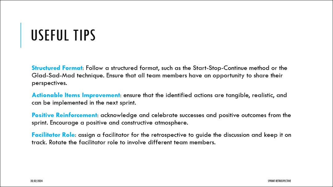 Sprint Retrospective Template