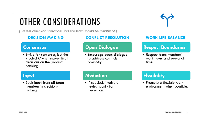 Team Working Principles Template