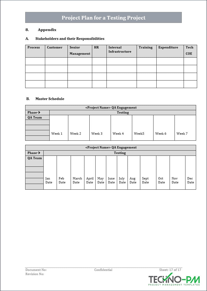 Project Plan for a Testing Project