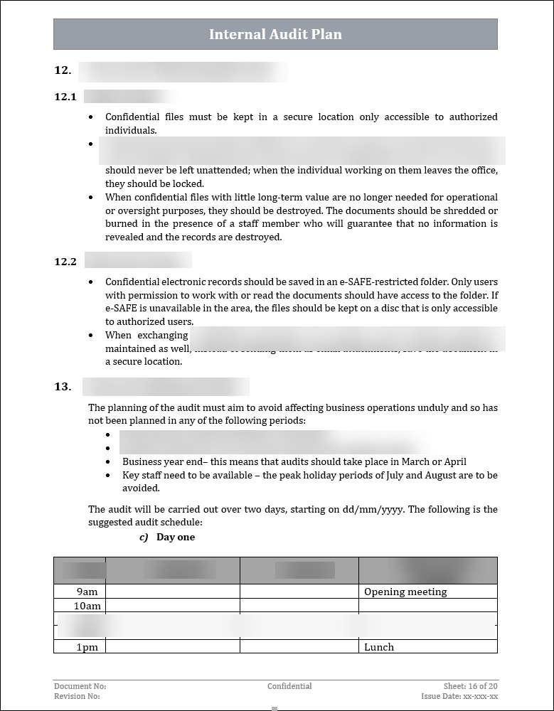 ISO 27001:2022 - Internal Audit Plan