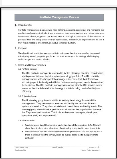 Portfolio Management Process Template