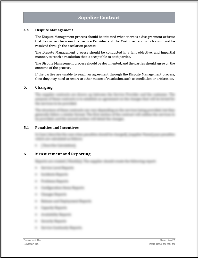 ISO 20000 Supplier Contract Template