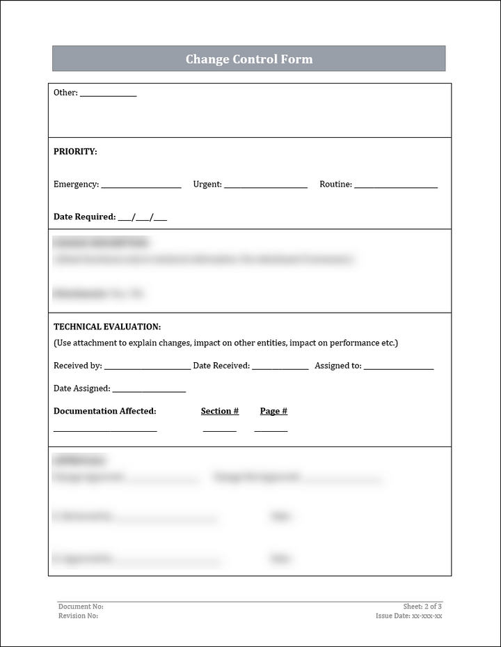 ISO 27001:2022-Change Control Form Template