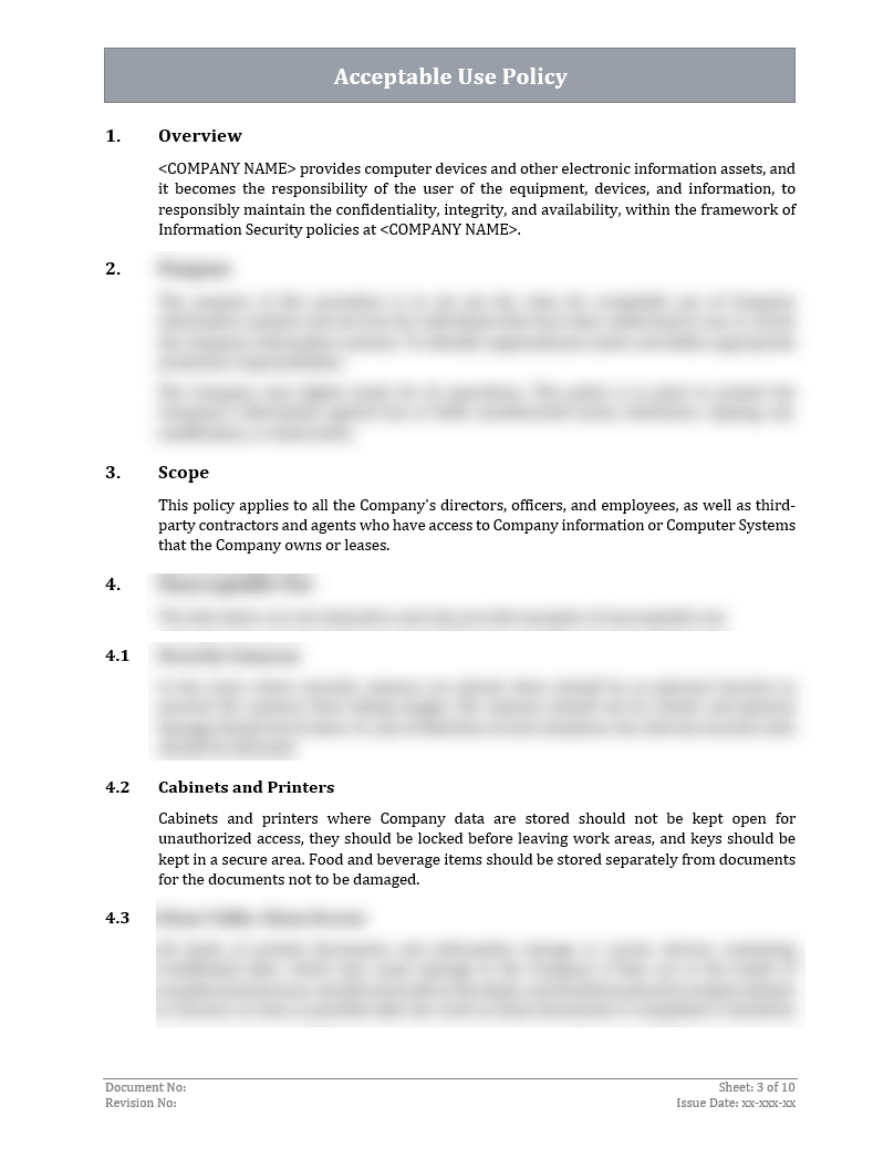 ISO 27001:2022 - Acceptable Use Policy Template