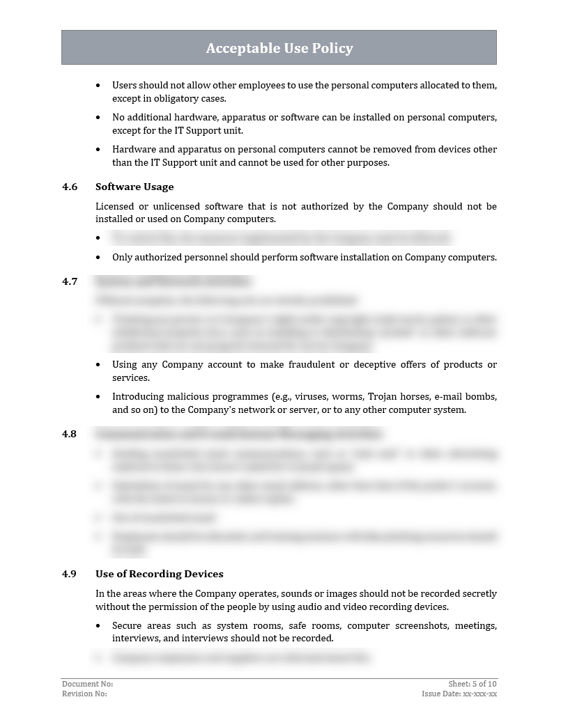 ISO 27001:2022 - Acceptable Use Policy Template