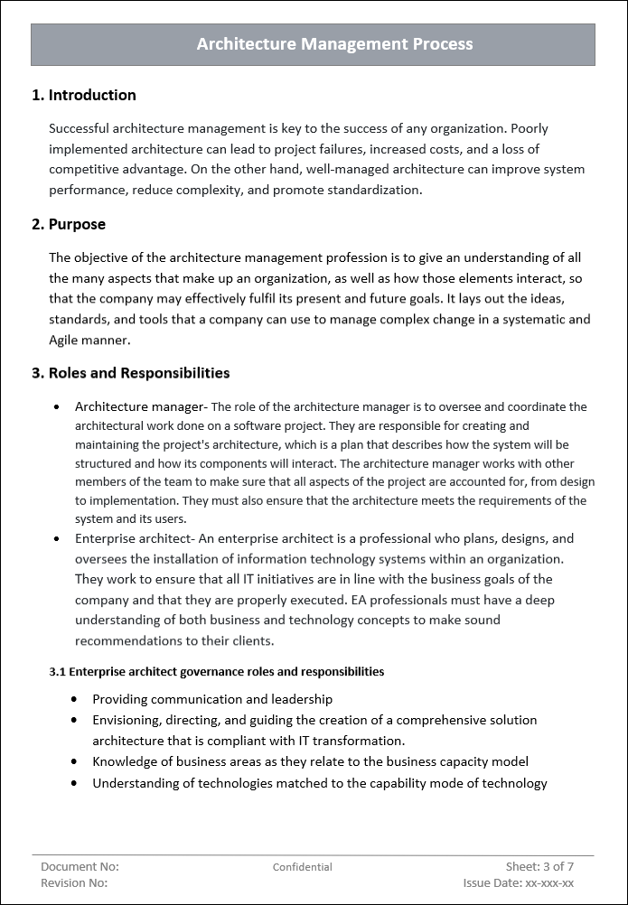 Architecture Management Process Template