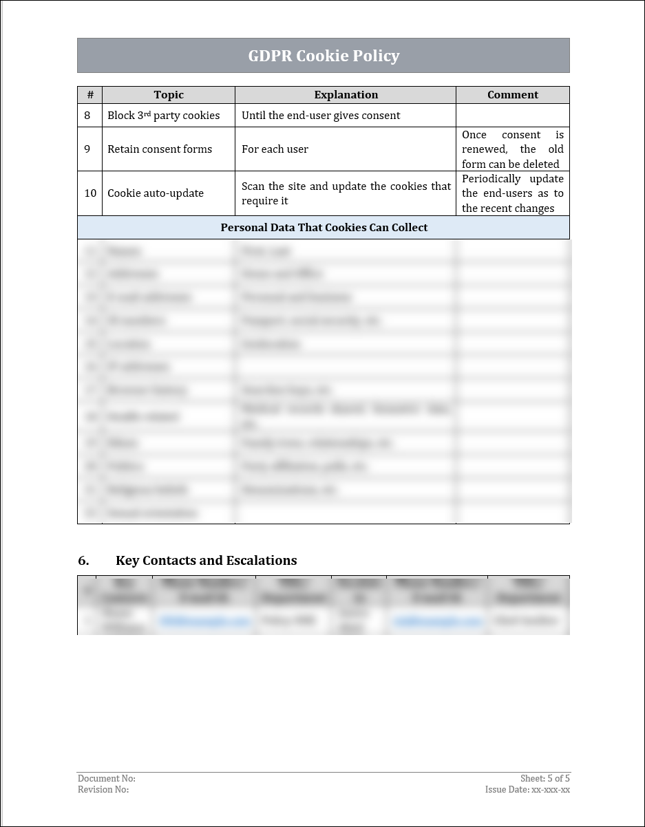 GDPR Cookie Policy Template