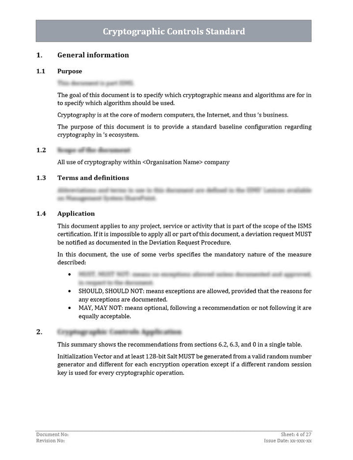 ISO 27001:2022 - Cryptographic Controls Policy Template