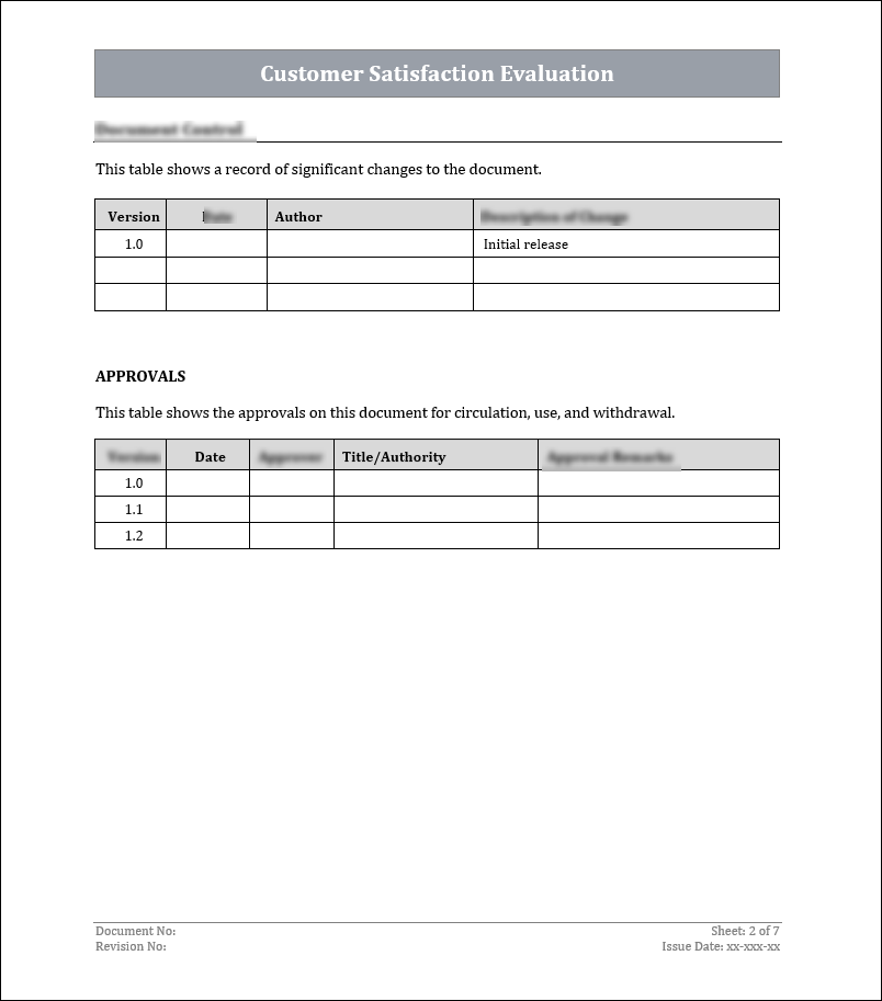 ISO 9001:QMS Customer Satisfaction Evaluation Template