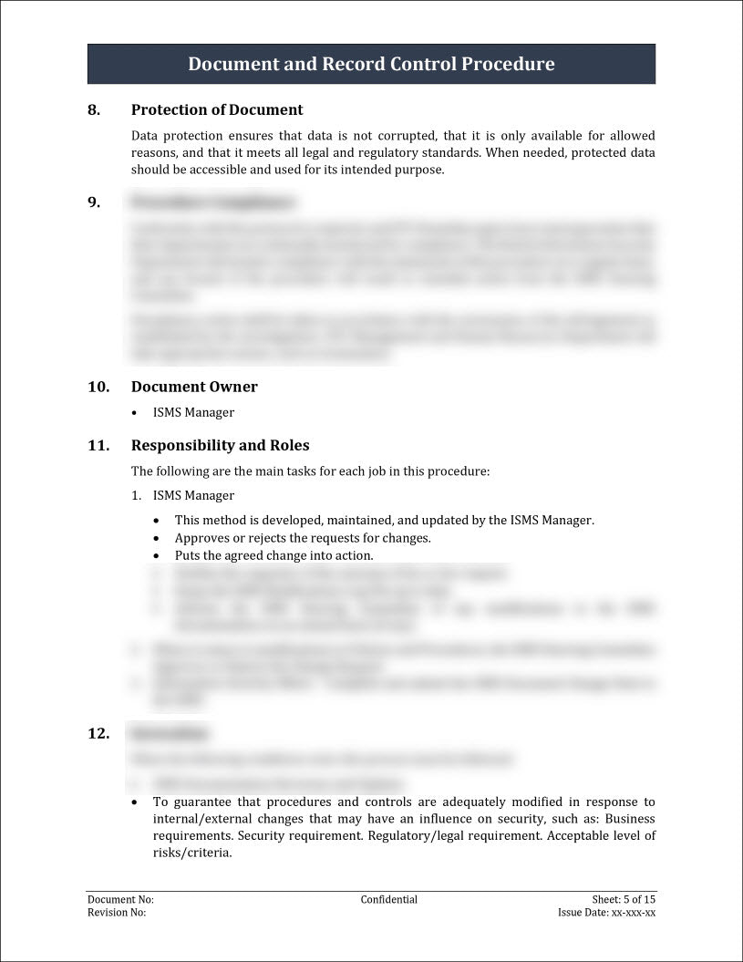 ISO 27001:2022 - Document and Record Control Procedure Template