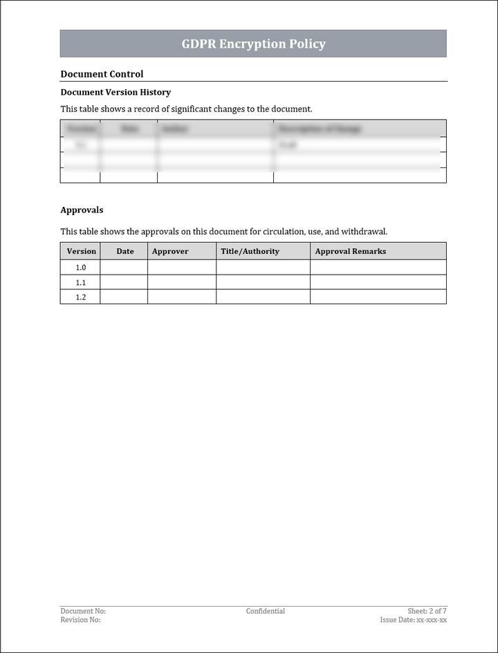 GDPR Encryption Policy Template