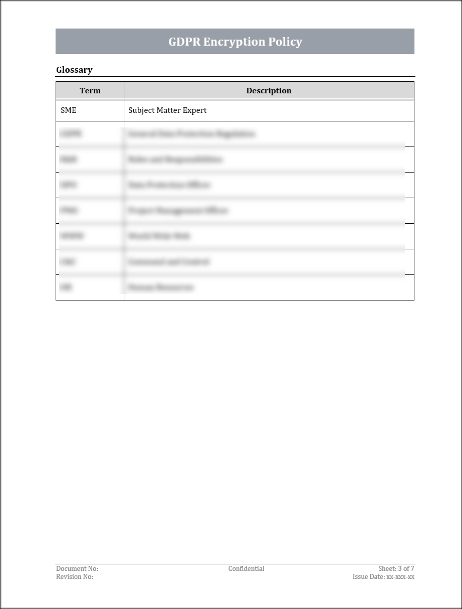 GDPR Encryption Policy Template