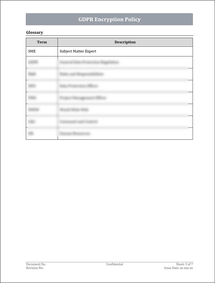 GDPR Encryption Policy Template