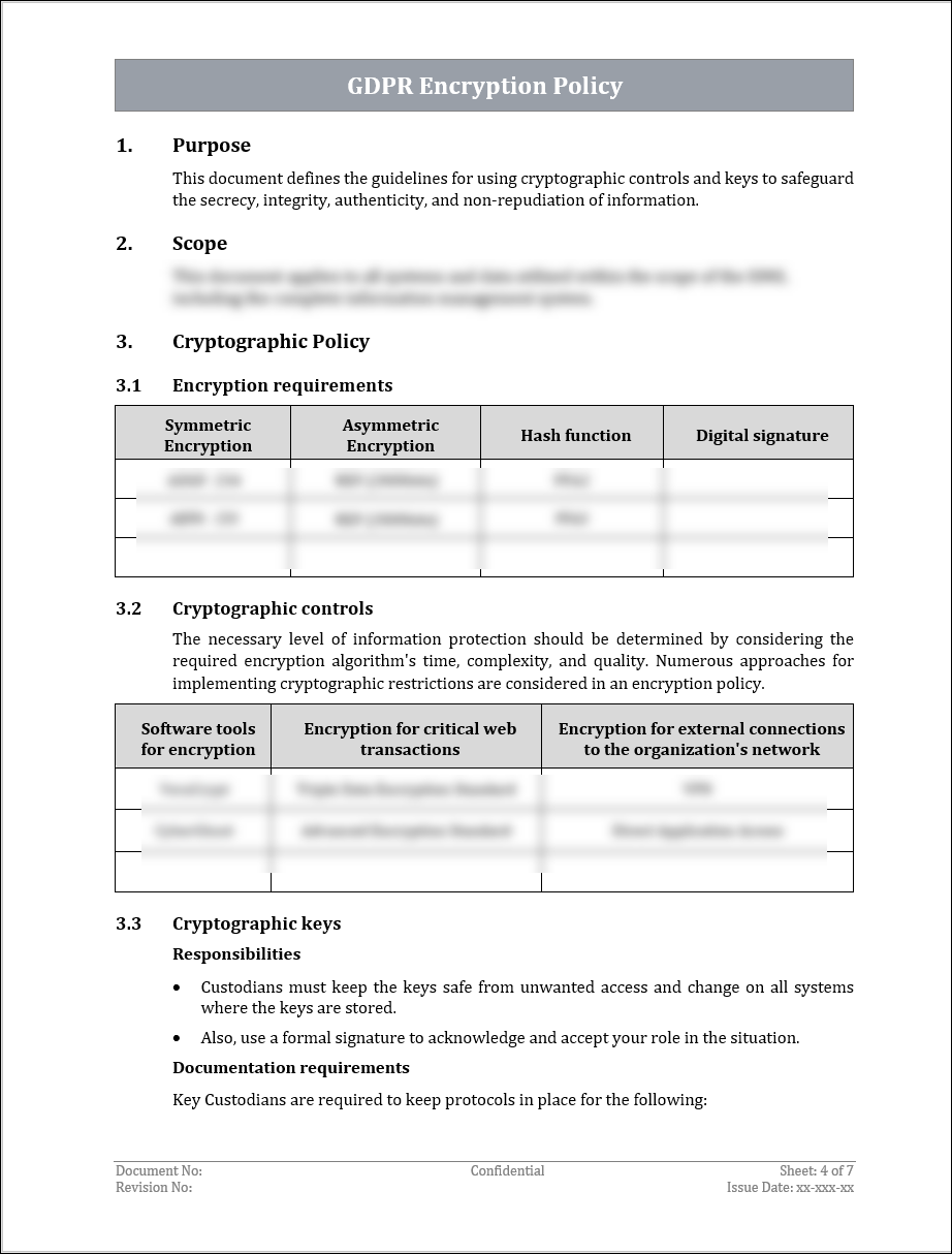 GDPR Encryption Policy Template