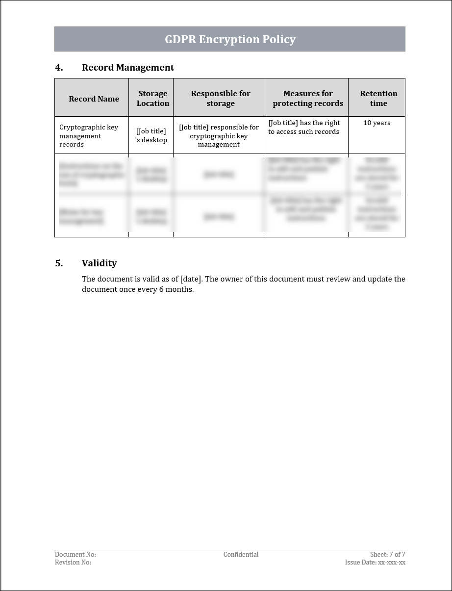 GDPR Encryption Policy Template