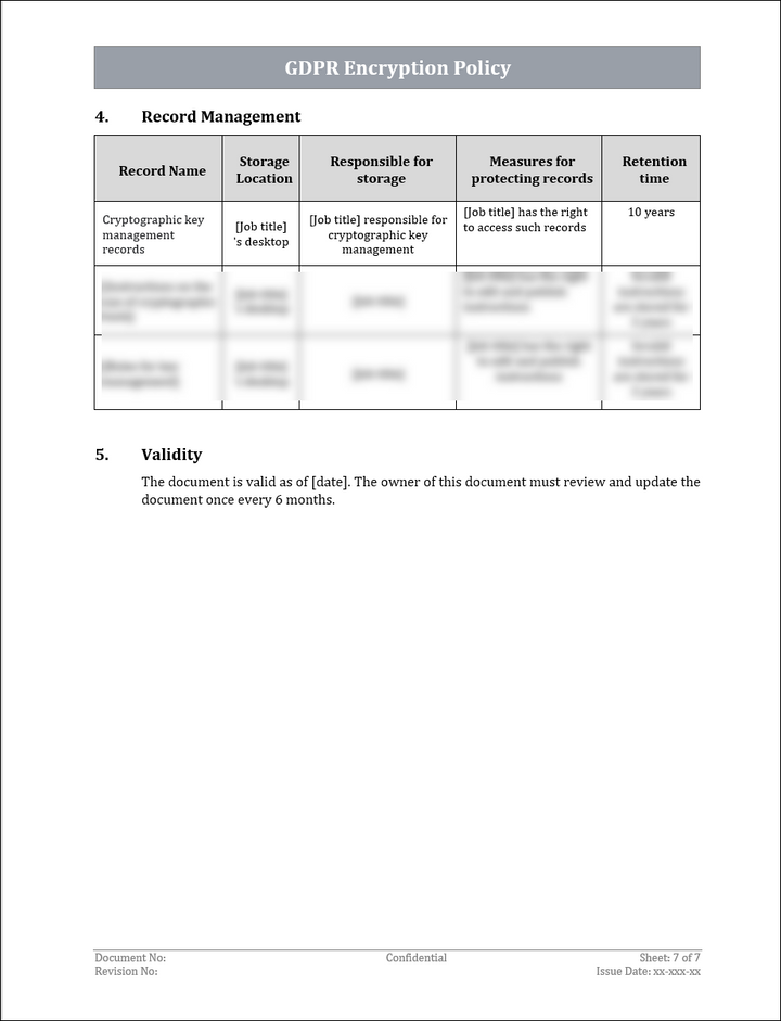 GDPR Encryption Policy Template