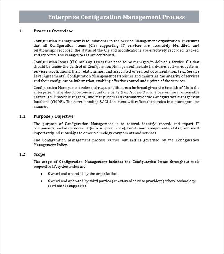 configuration management process Template