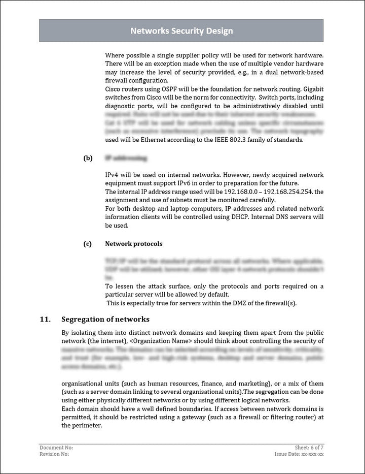 ISO 27001:2022 - Networks Security Design Template