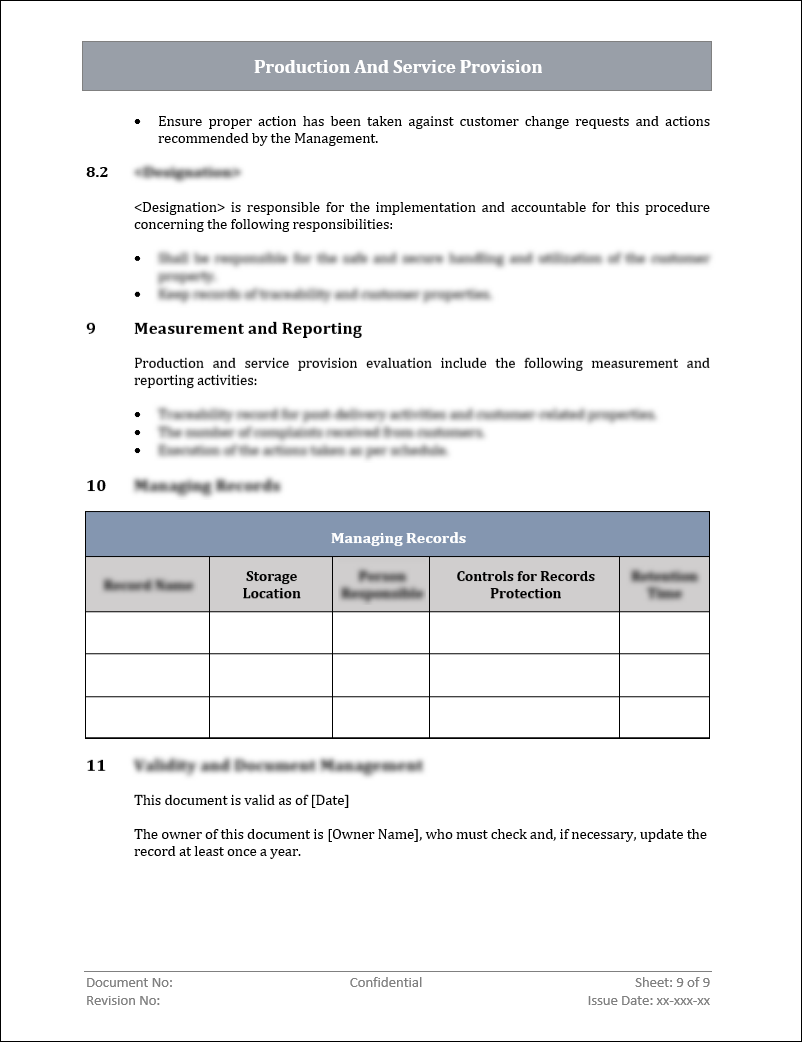 ISO 9001: QMS Production And Service Provision Template – IT Governance ...