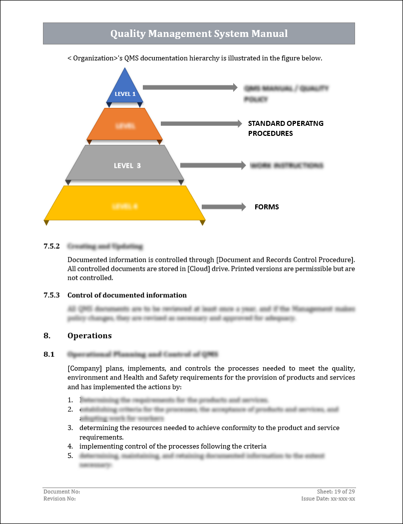 ISO 9001:QMS Quality Management System Manual Template