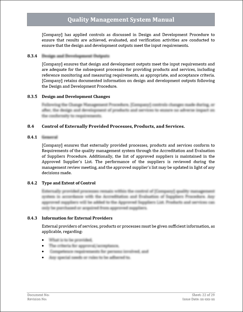 ISO 9001:QMS Quality Management System Manual Template