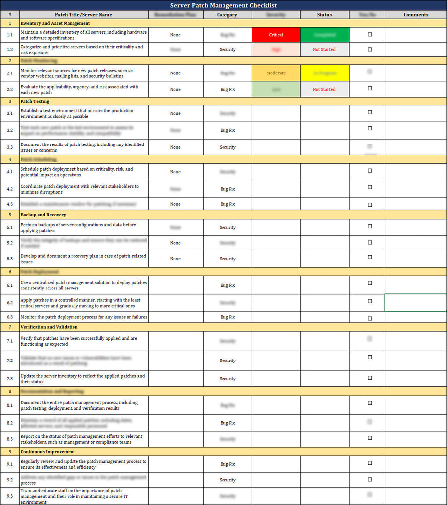 ISO 27001:2022 - Server Patch Management Checklist Template – IT ...