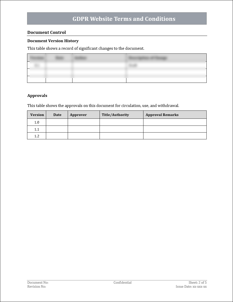 GDPR Website Terms and Conditions Template