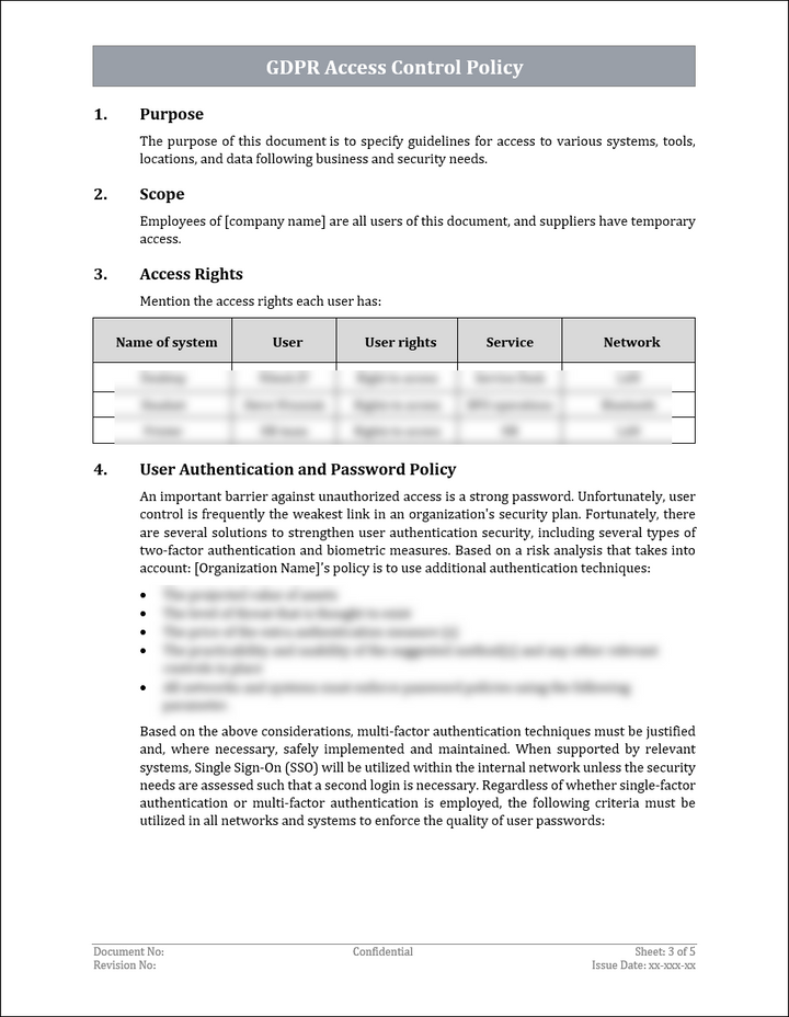 GDPR Access Control Policy Template