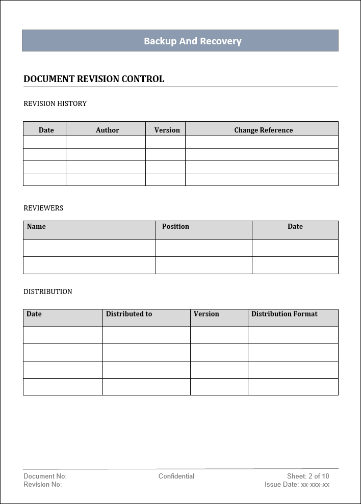 Backup and Recovery Policy Template