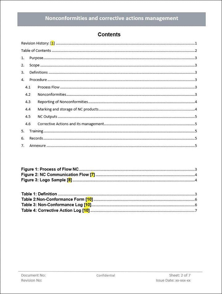 nonconformity and corrective actions management, nonconformities and corrective actions management